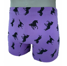 Load image into Gallery viewer, Mens cotton underwear, Horses design, hand made in New Zealand.