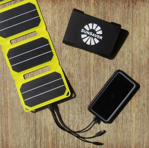 SunSaver Power Flex, 6.4-Watt Solar Charger charging a phone from the sun