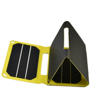 Load image into Gallery viewer, SunSaver Power Flex, 6.4-Watt Solar Charger showing the waythat it folds. for sale at the school fundraising shop