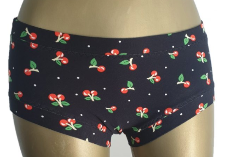 Womens Hipster Cotton Underwear - wild cherry design. Proudly hand made in New Zealand.