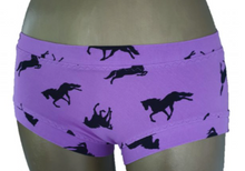 Load image into Gallery viewer, Womens Hipster Cotton Underwear - Horses design. Proudly hand made in New Zealand.